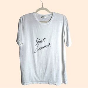 Saint Laurent Signature White Tee